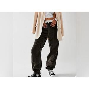 We The Free Angelo Mid-Rise Pull-On Joggers S Gray corduroy Slouchy Grunge Boho